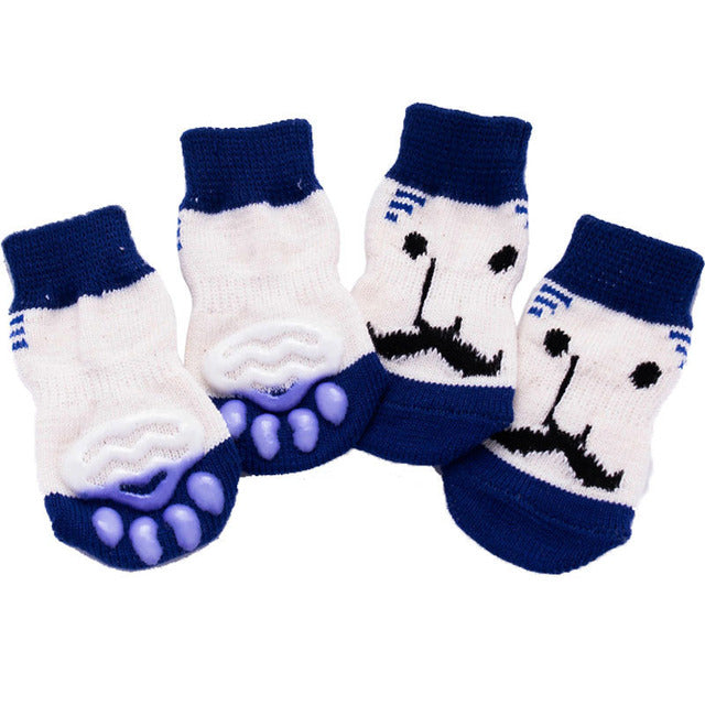 Non-slip 4Pcs Set Knitted Pet Socks*
