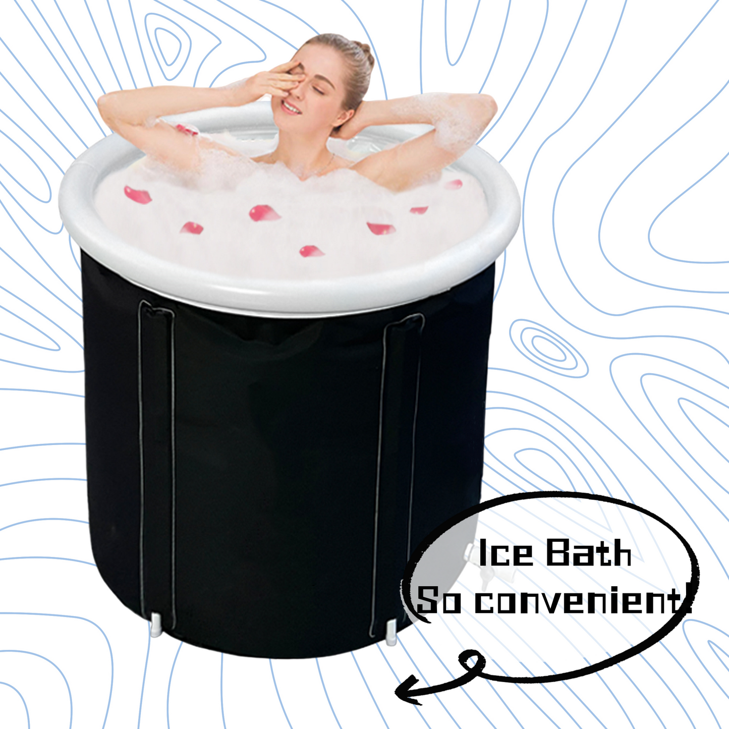 Portable Ice Baths Inflatable Air Ring PVC Bath Bath Household Bath Tub Holder Foldable Bath Tub For Recovery Therapy Outdoor*
