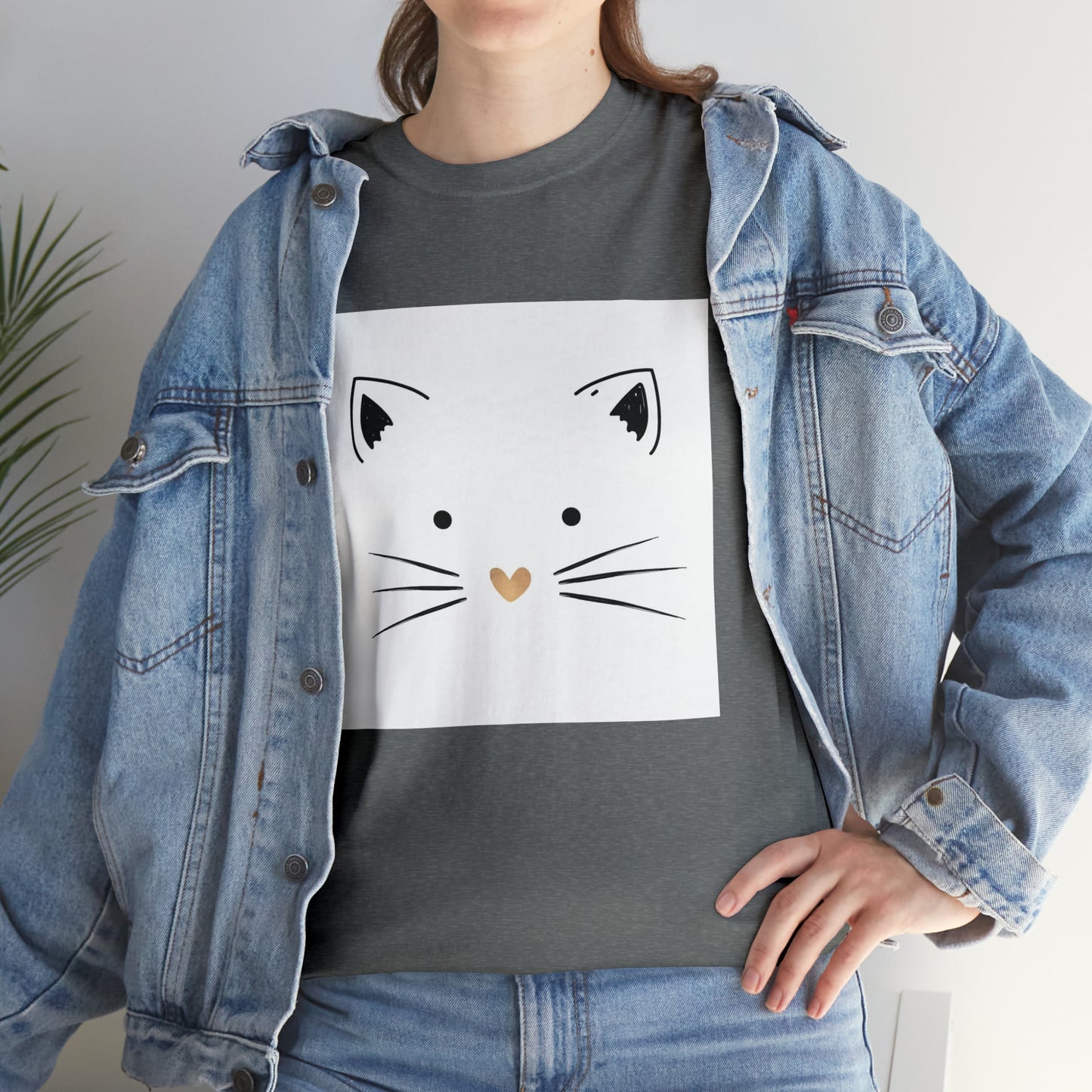 Cute Cat Unisex Heavy Cotton Tee Shirt*