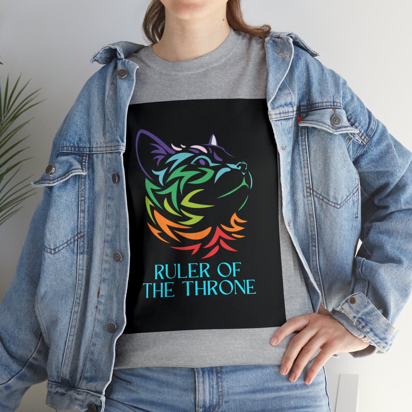 "Ruler of The Throne" Cat Lover Unisex Heavy Cotton Tee Shirt*