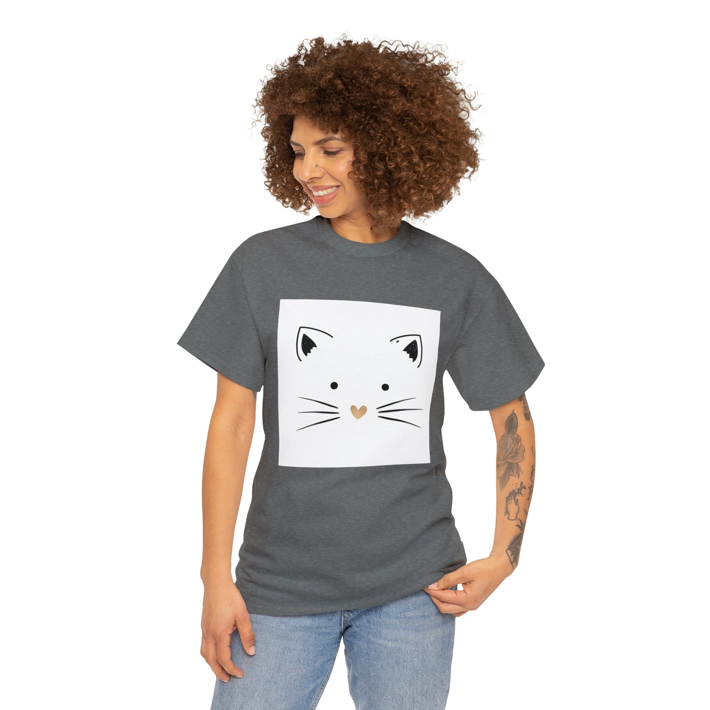 Cute Cat Unisex Heavy Cotton Tee Shirt*