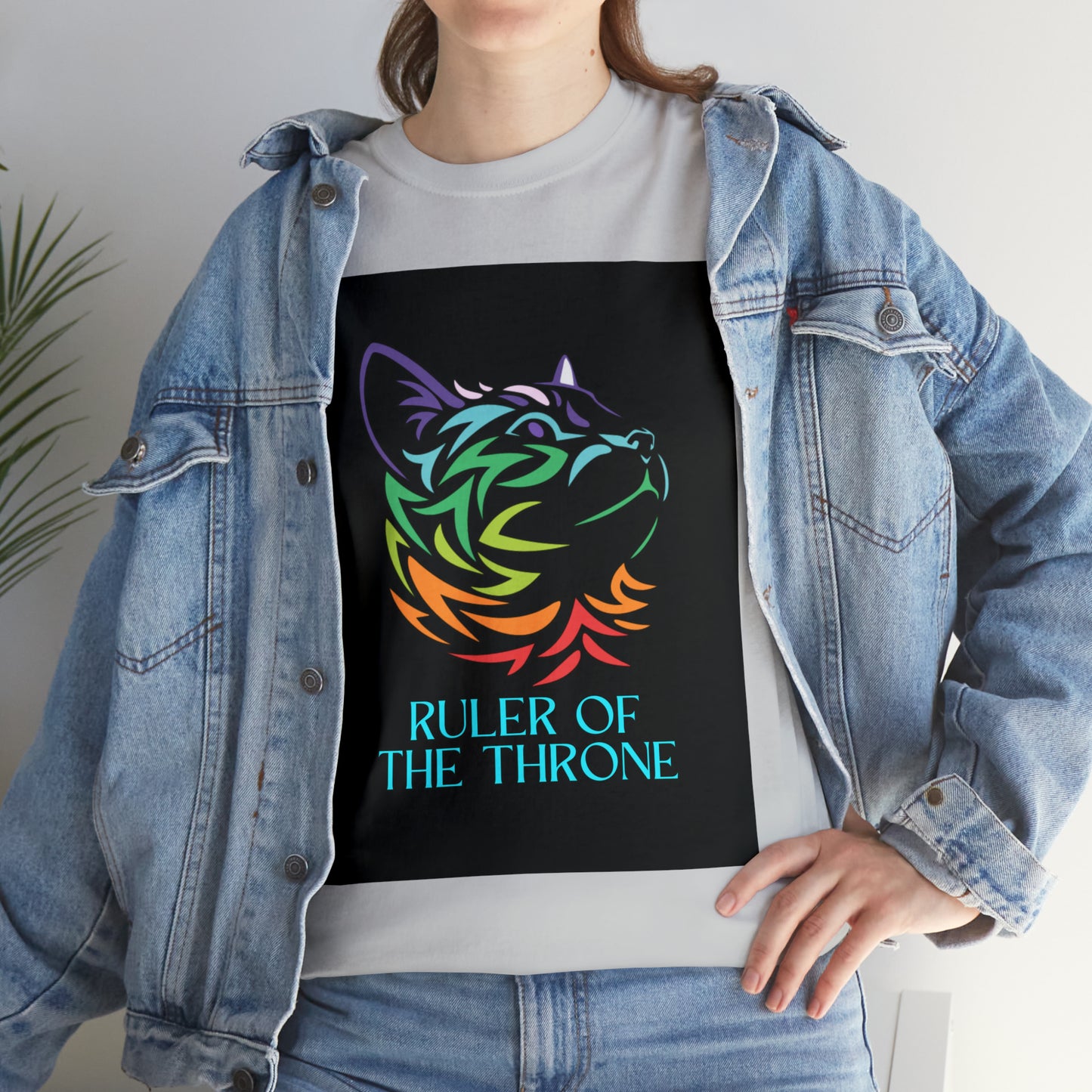 "Ruler of The Throne" Cat Lover Unisex Heavy Cotton Tee Shirt*