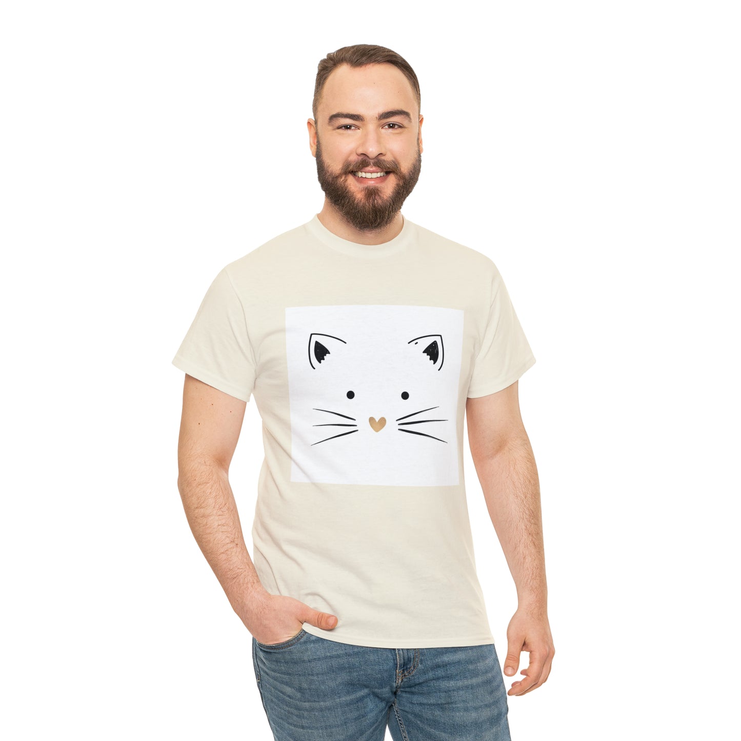 Cute Cat Unisex Heavy Cotton Tee Shirt*