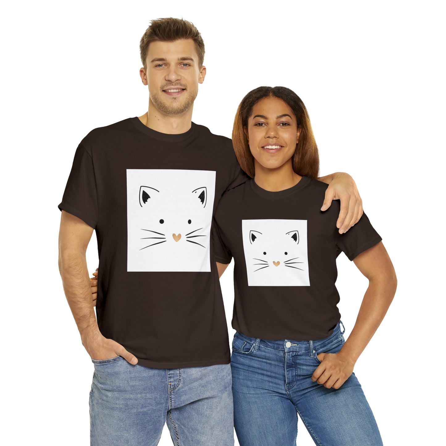 Cute Cat Unisex Heavy Cotton Tee Shirt*