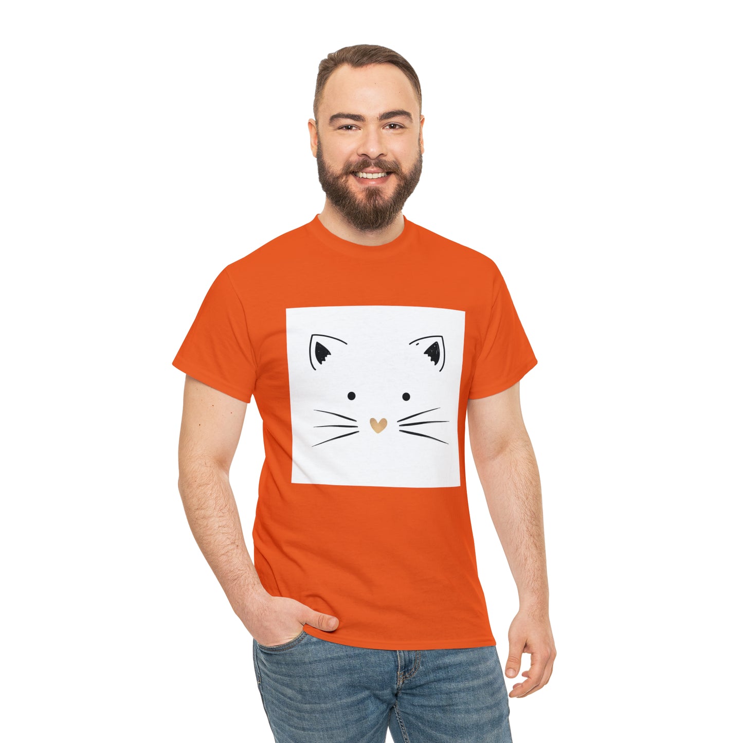 Cute Cat Unisex Heavy Cotton Tee Shirt*