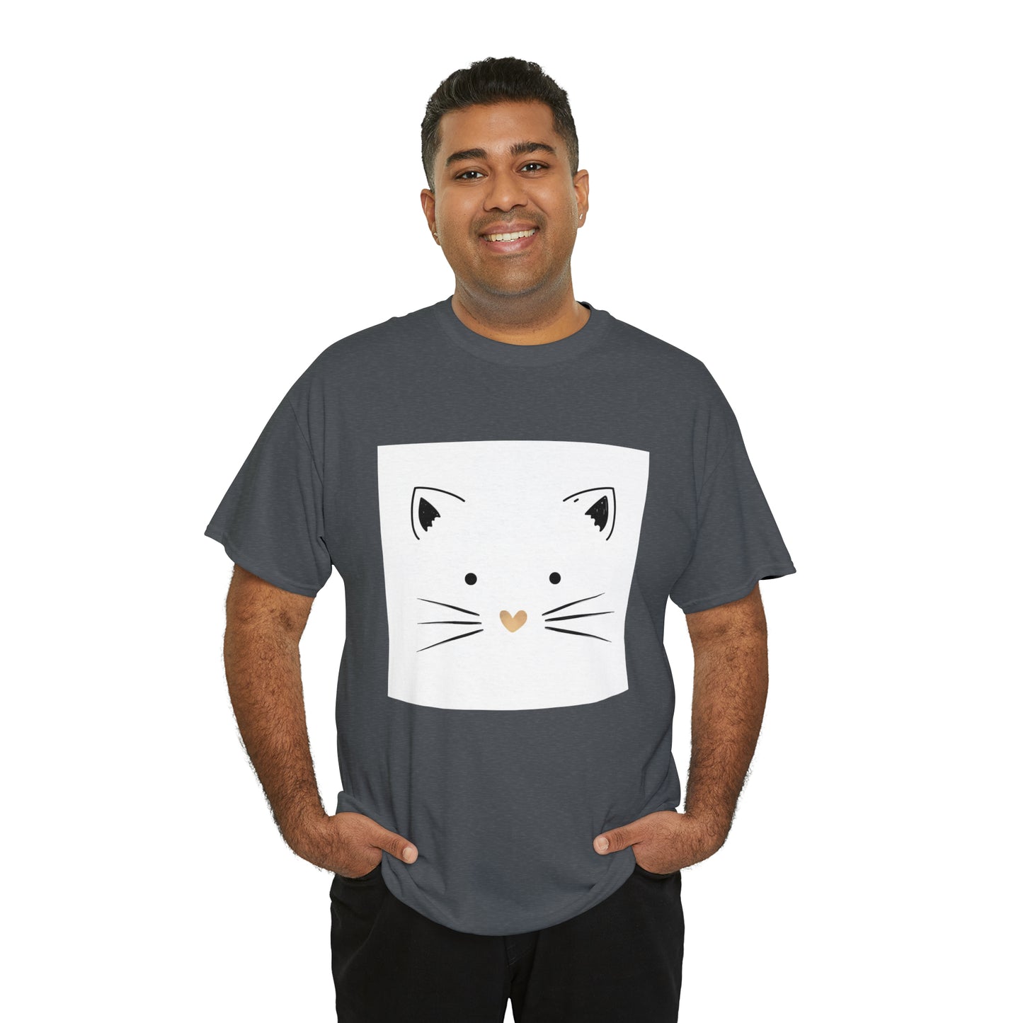 Cute Cat Unisex Heavy Cotton Tee Shirt*