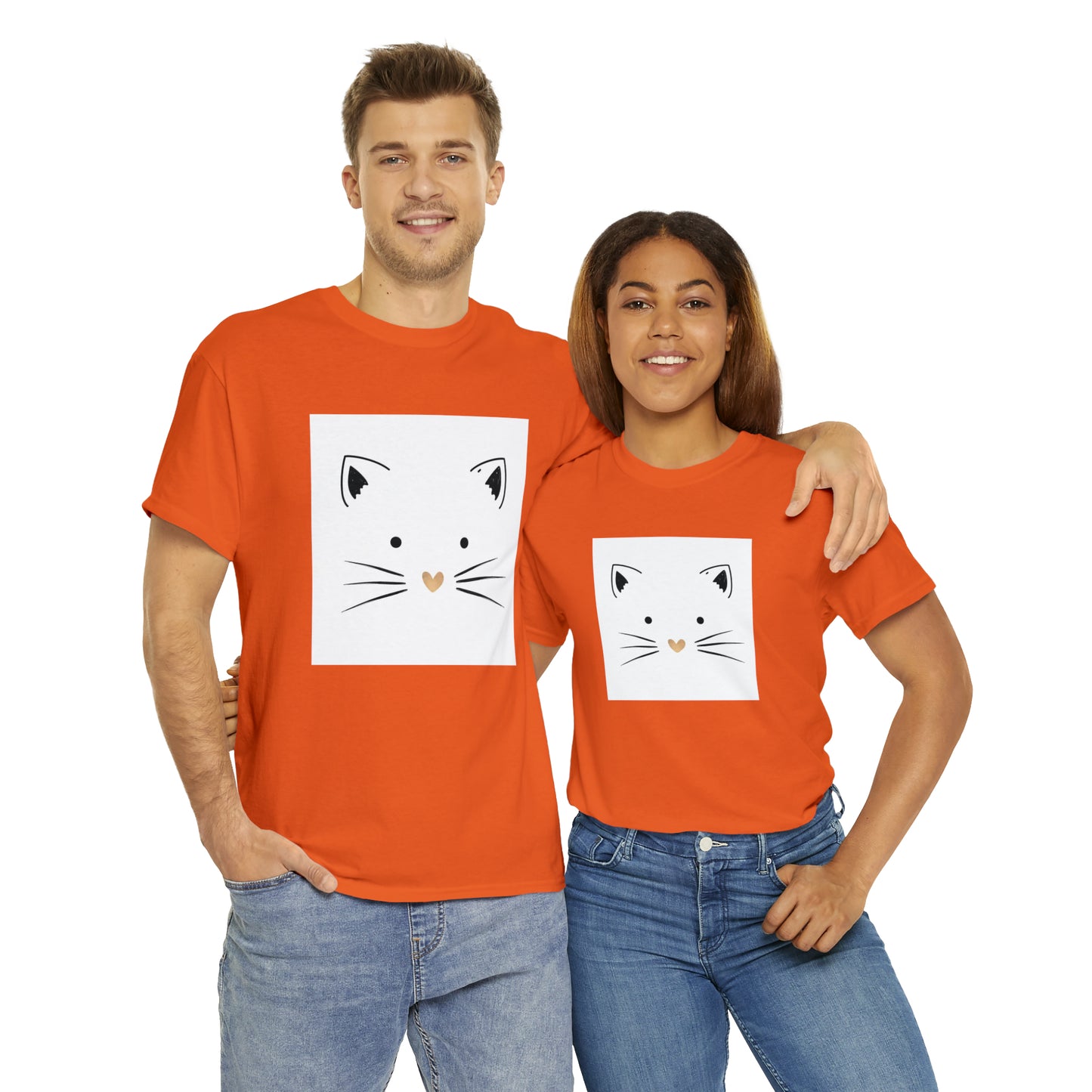 Cute Cat Unisex Heavy Cotton Tee Shirt*