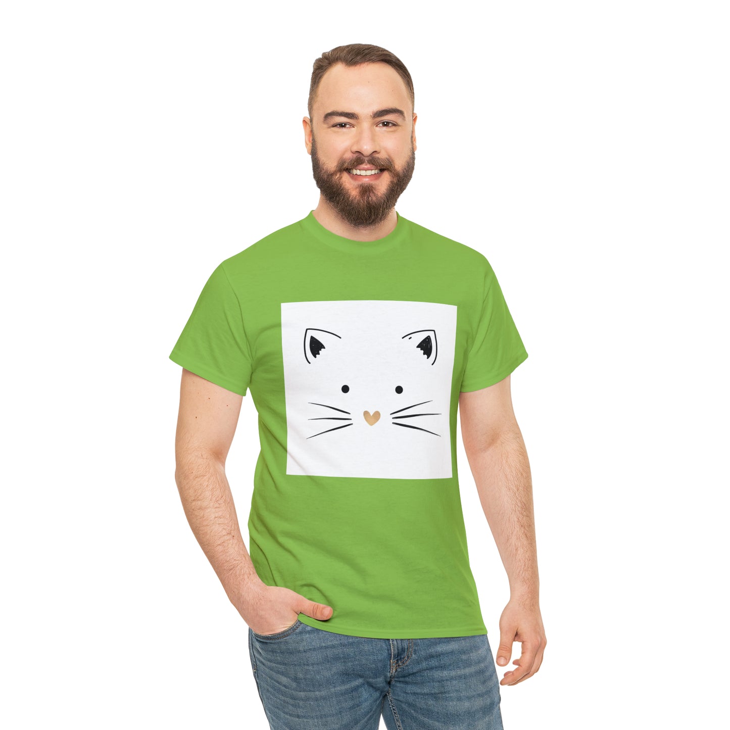 Cute Cat Unisex Heavy Cotton Tee Shirt*