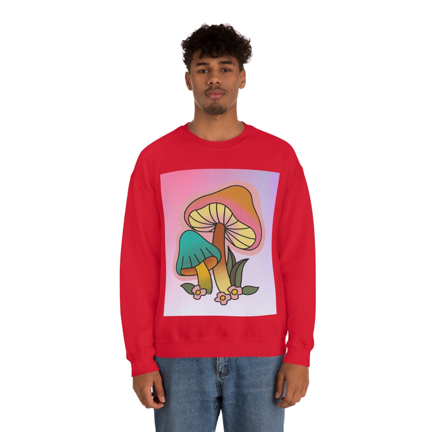 Retro Mushroom Unisex Heavy Blend Crewneck Sweatshirt*