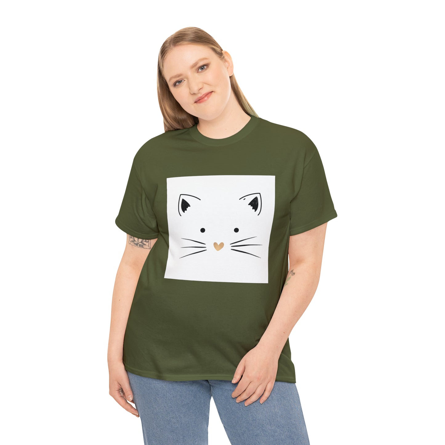 Cute Cat Unisex Heavy Cotton Tee Shirt*