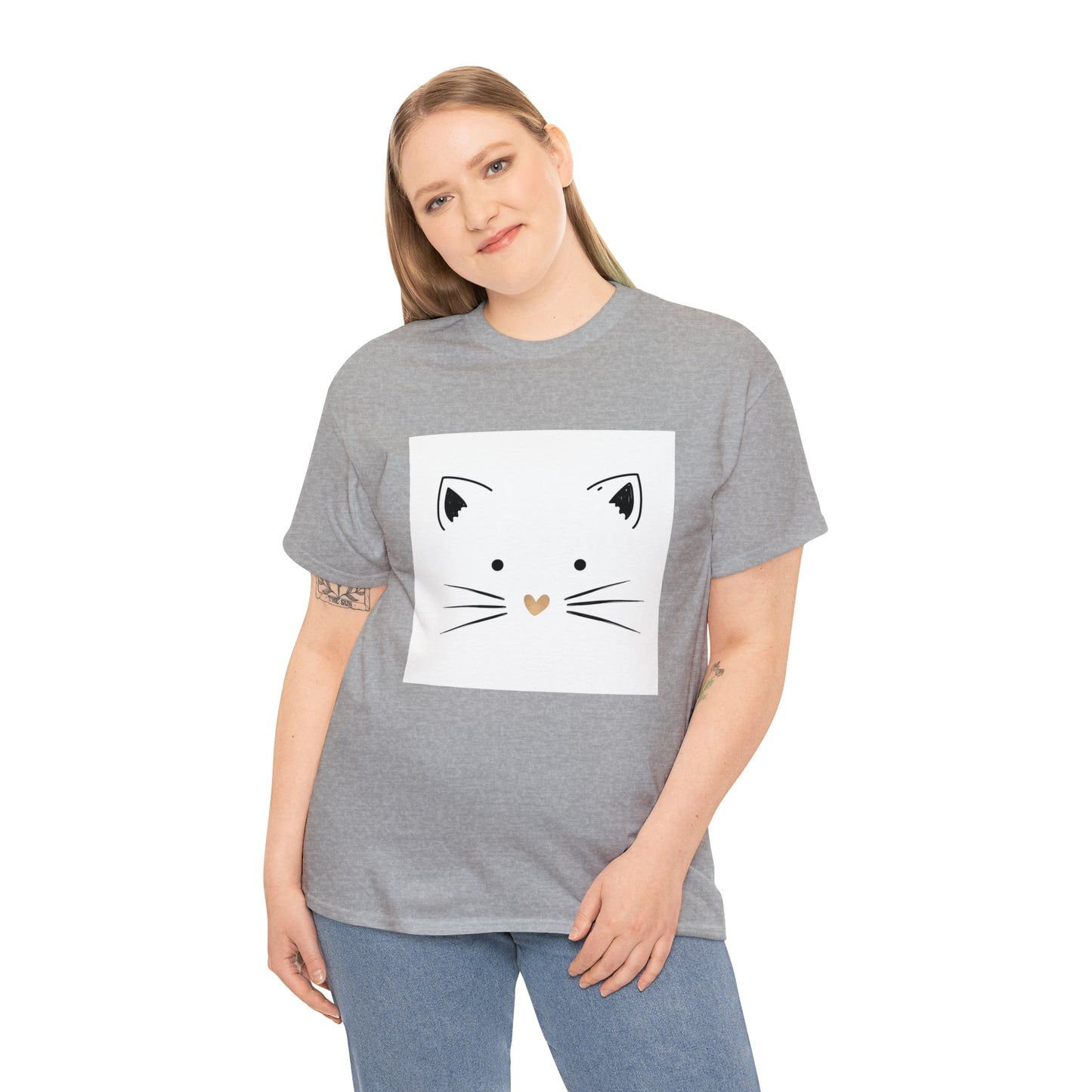 Cute Cat Unisex Heavy Cotton Tee Shirt*