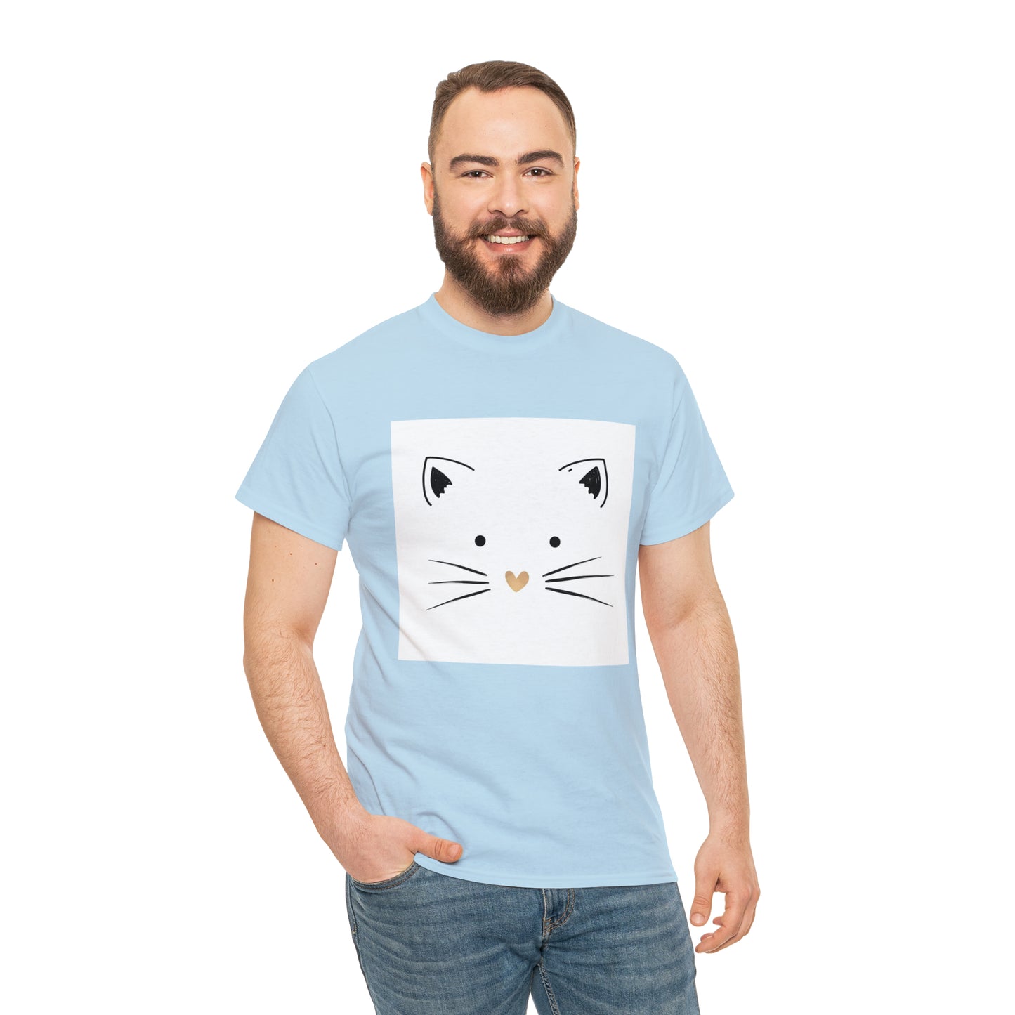 Cute Cat Unisex Heavy Cotton Tee Shirt*