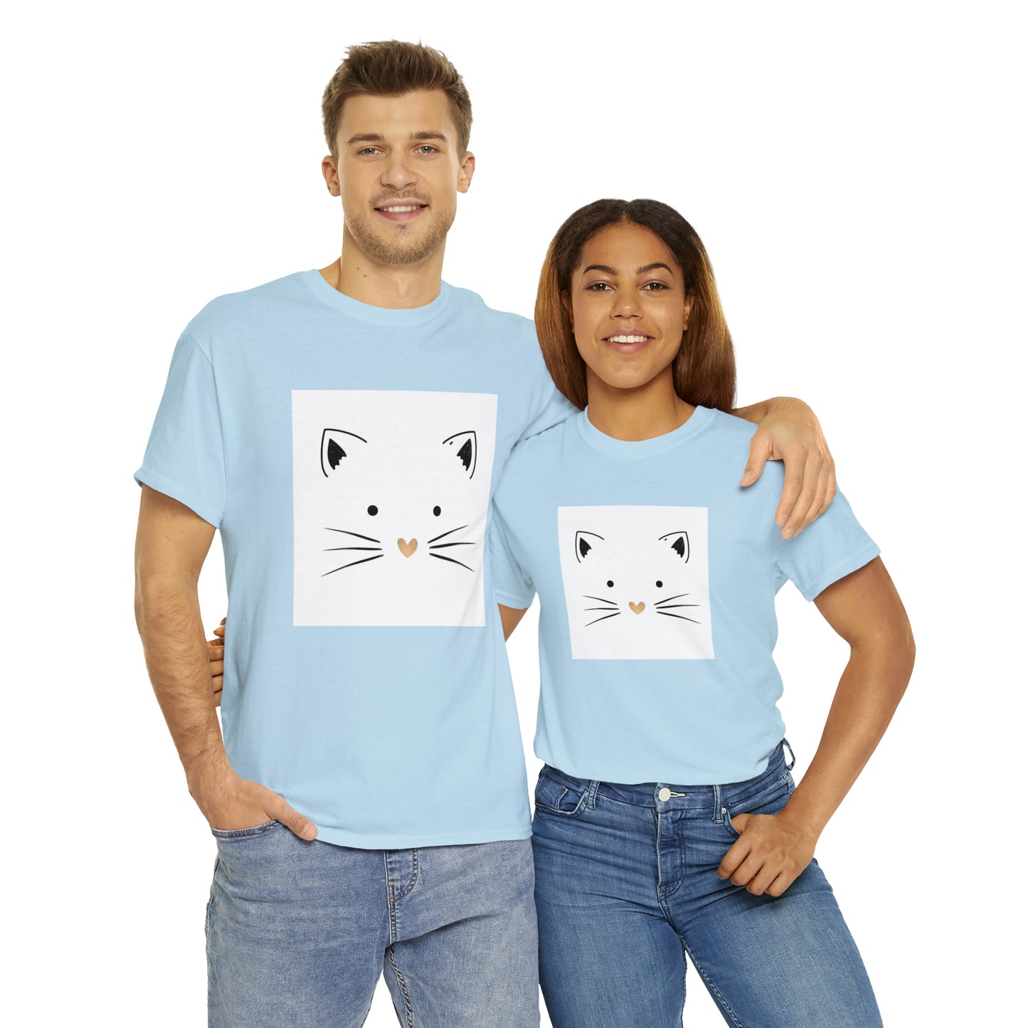 Cute Cat Unisex Heavy Cotton Tee Shirt*