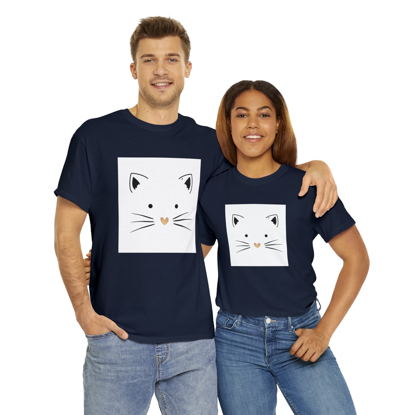 Cute Cat Unisex Heavy Cotton Tee Shirt*