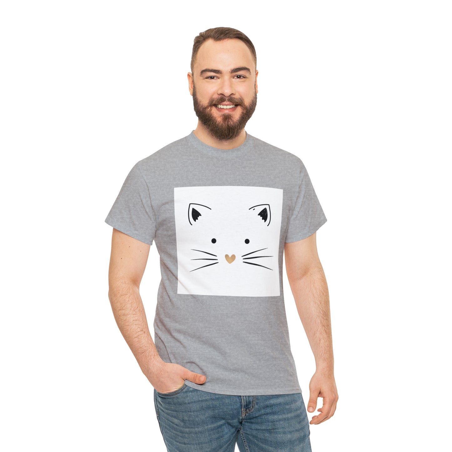 Cute Cat Unisex Heavy Cotton Tee Shirt*