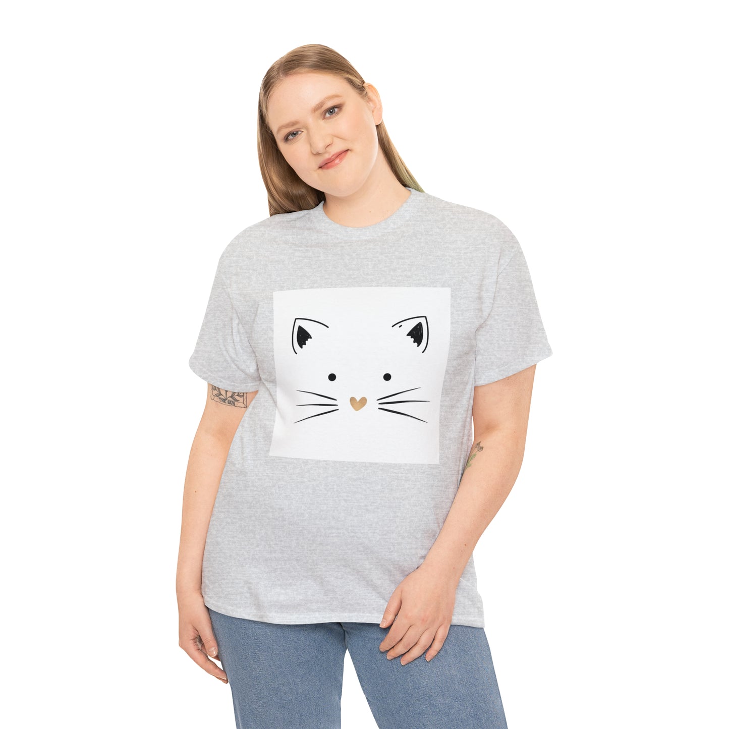 Cute Cat Unisex Heavy Cotton Tee Shirt*