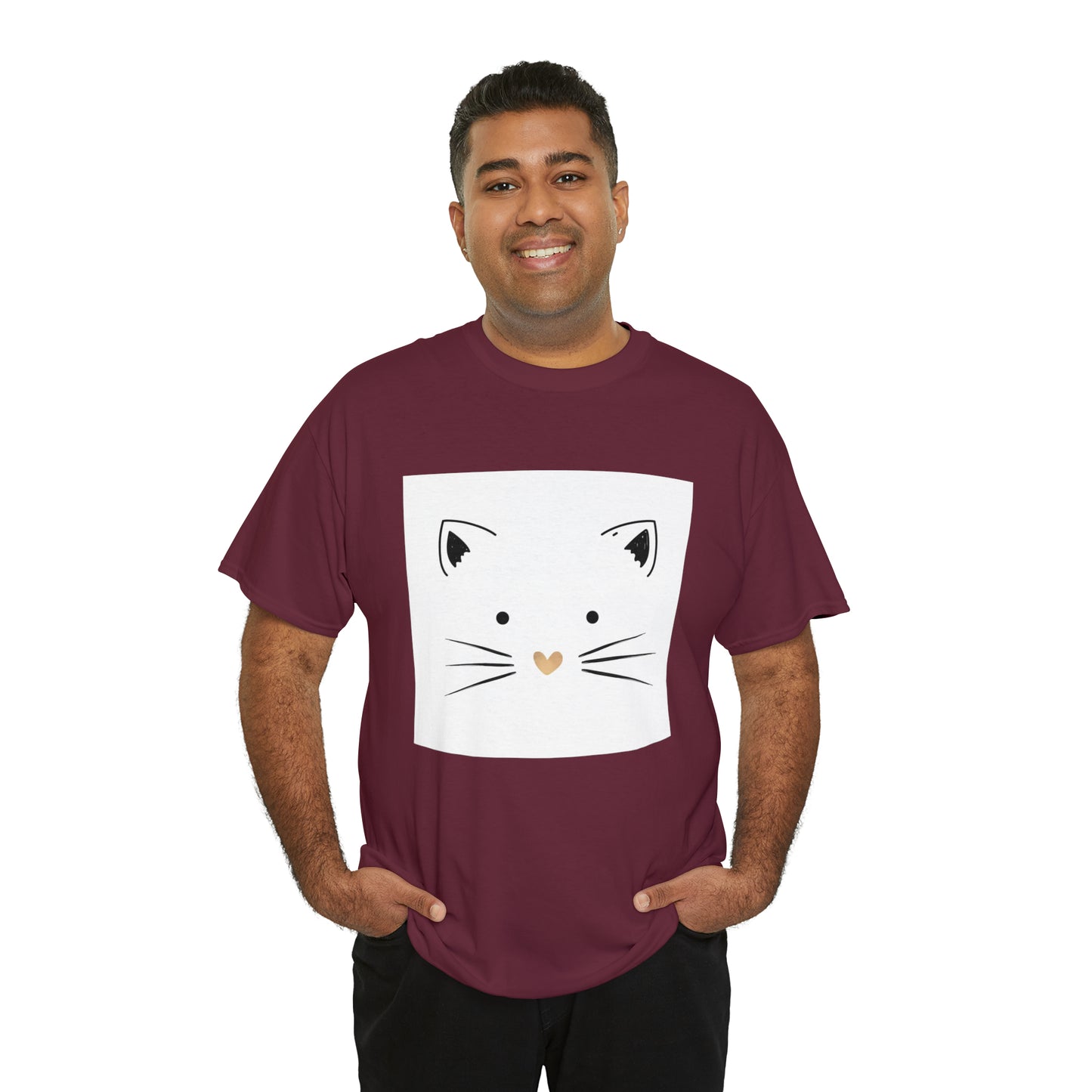 Cute Cat Unisex Heavy Cotton Tee Shirt*