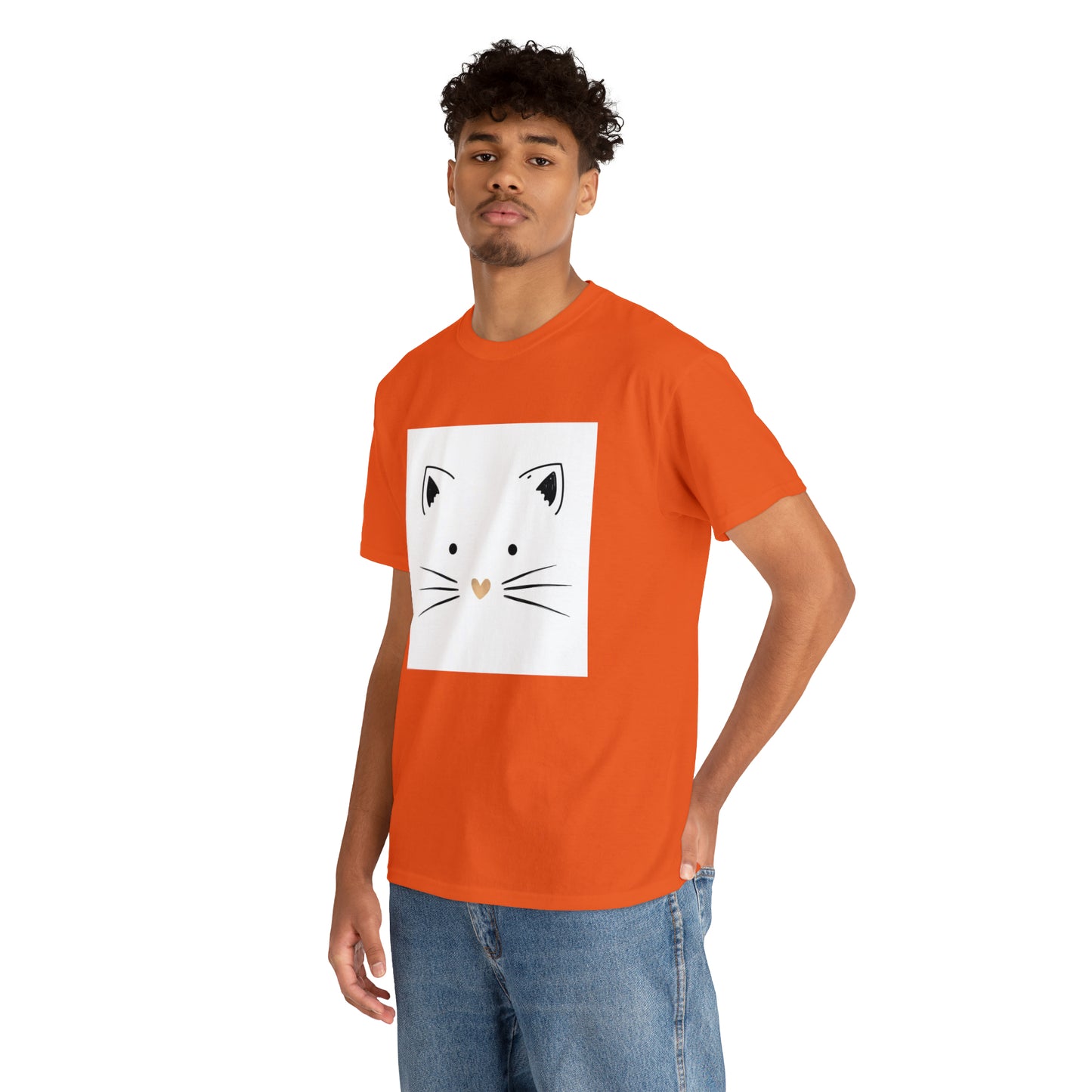 Cute Cat Unisex Heavy Cotton Tee Shirt*