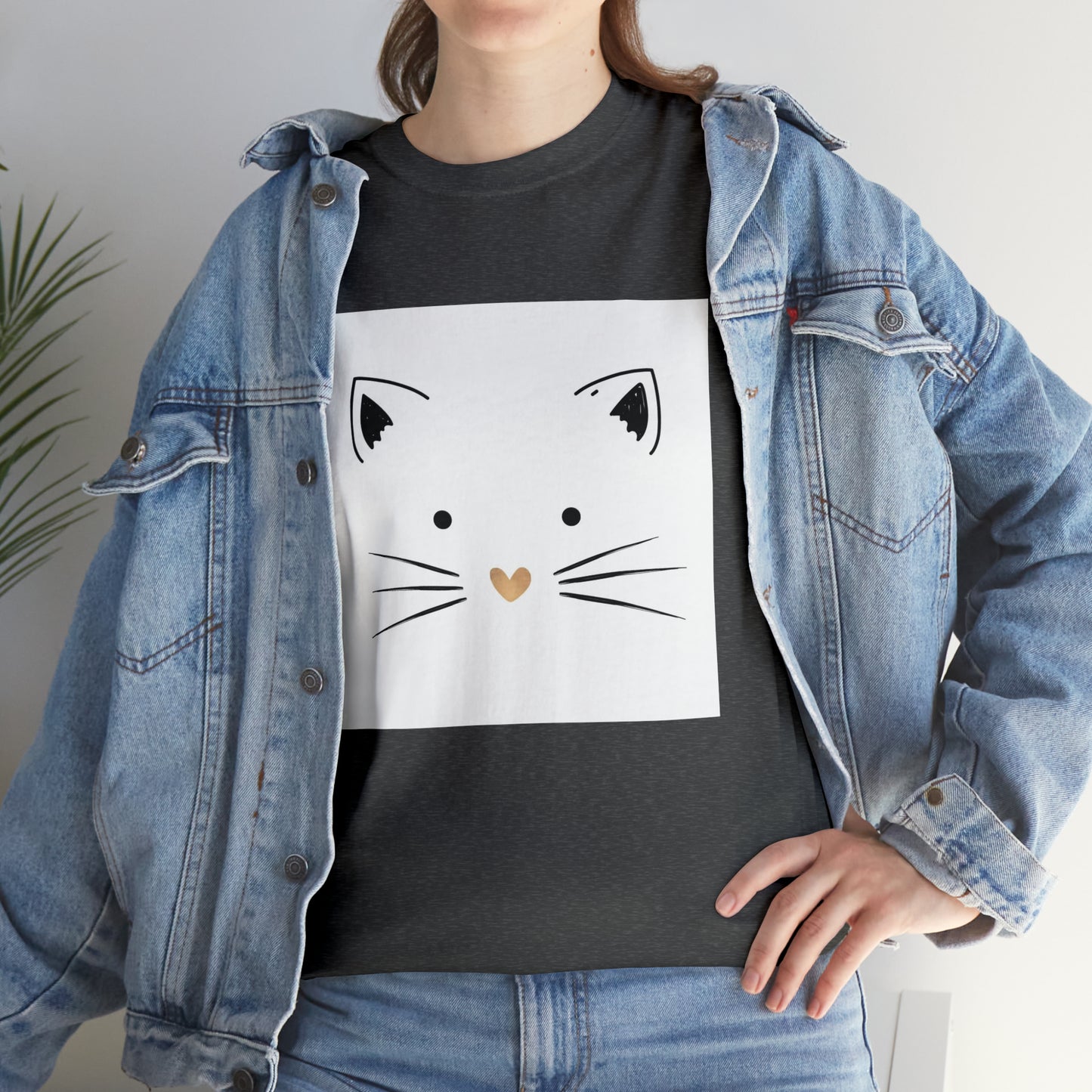 Cute Cat Unisex Heavy Cotton Tee Shirt*