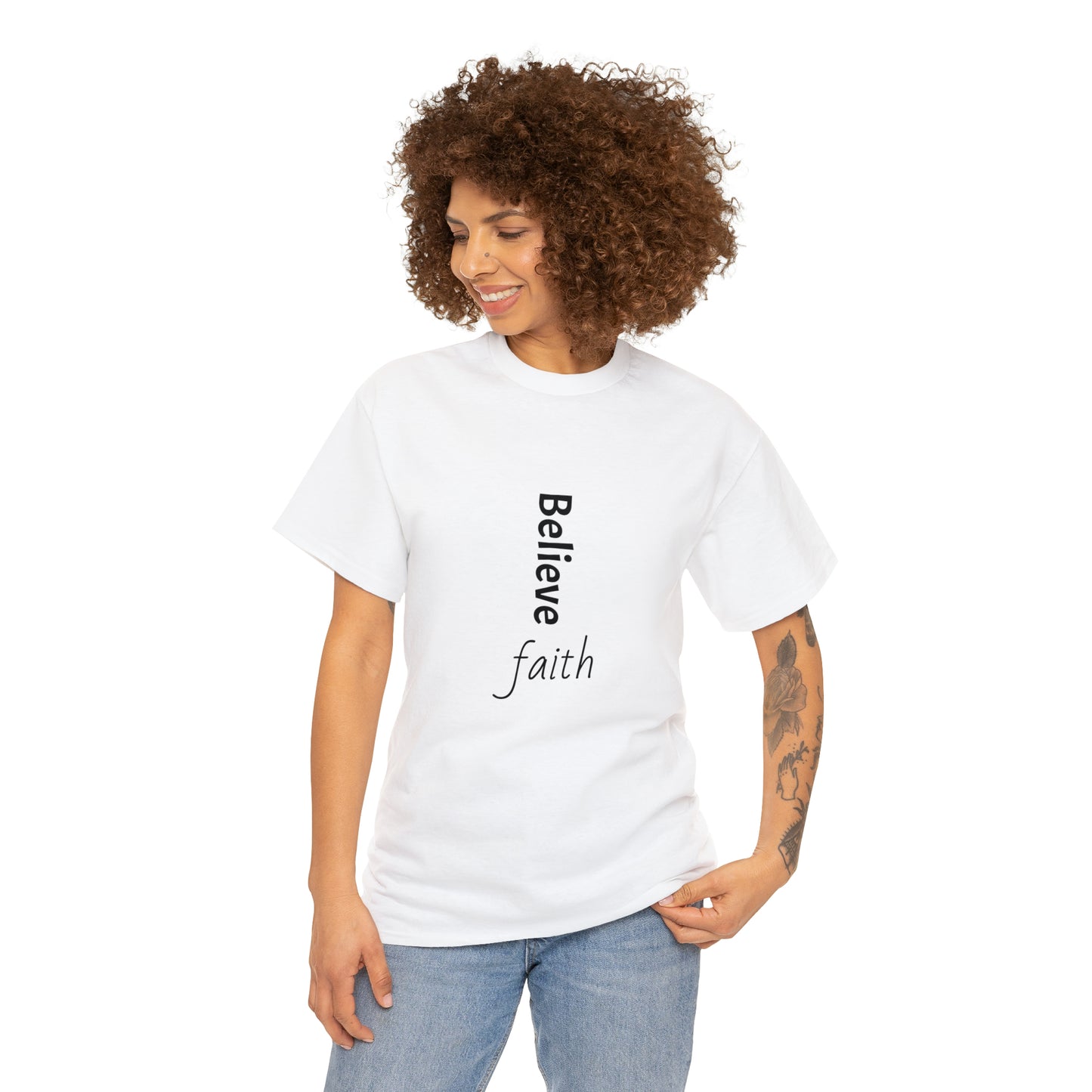 Believe, Faith, Unisex Heavy Cotton Tee Shirt Religion gift*