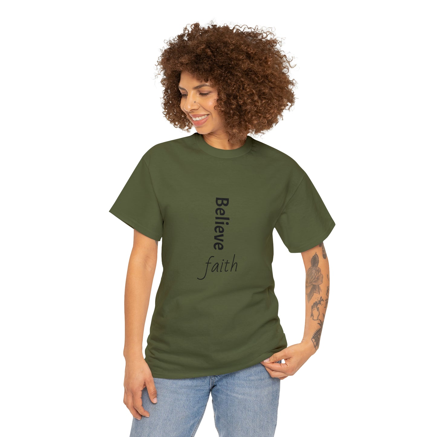 Believe, Faith, Unisex Heavy Cotton Tee Shirt Religion gift*