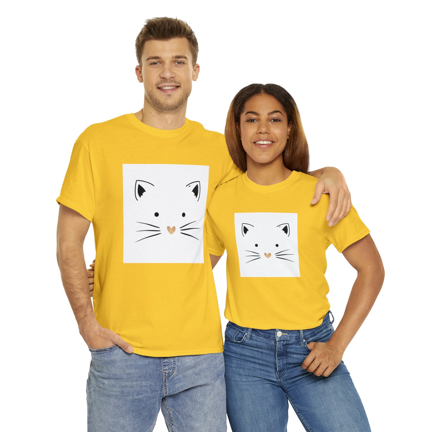 Cute Cat Unisex Heavy Cotton Tee Shirt*