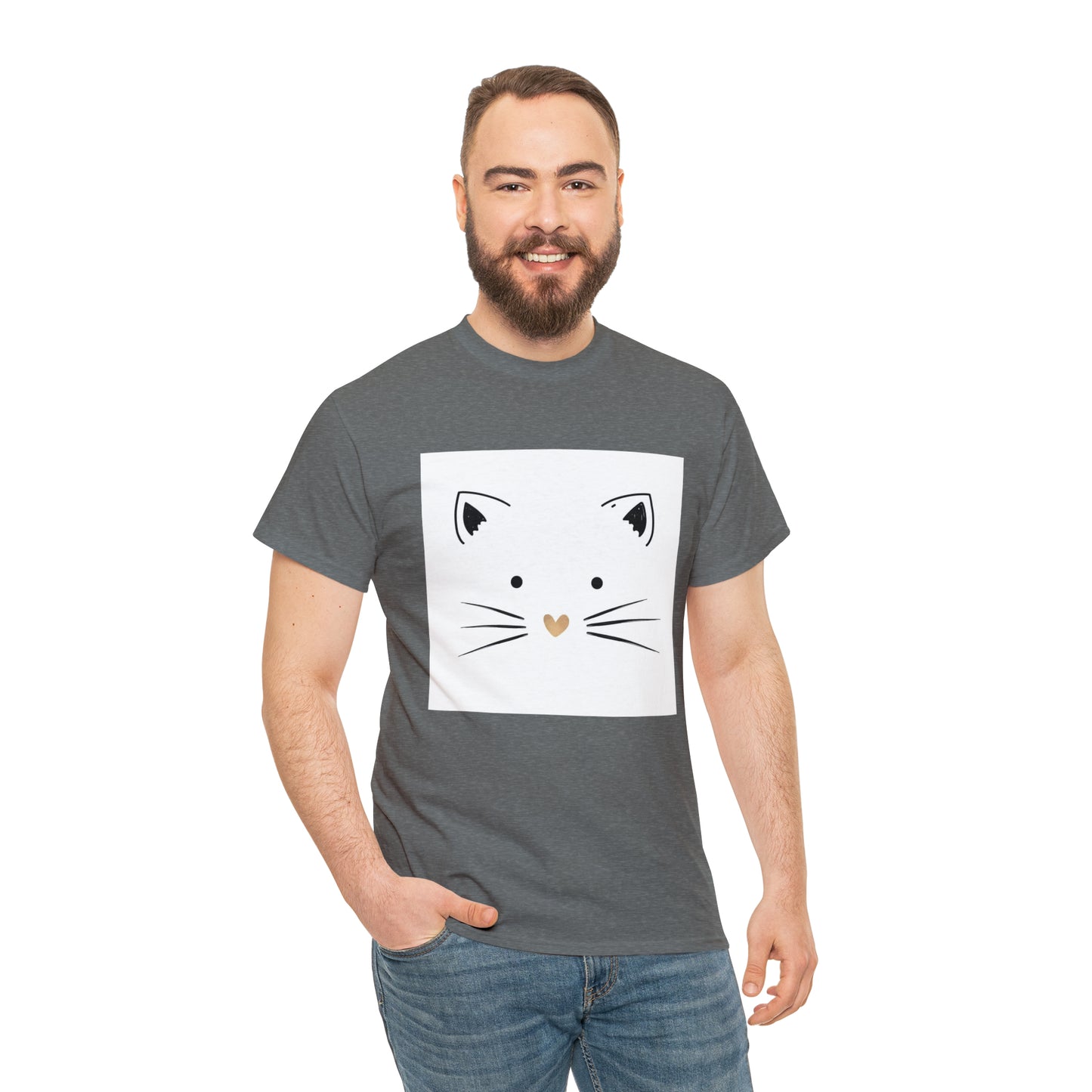 Cute Cat Unisex Heavy Cotton Tee Shirt*