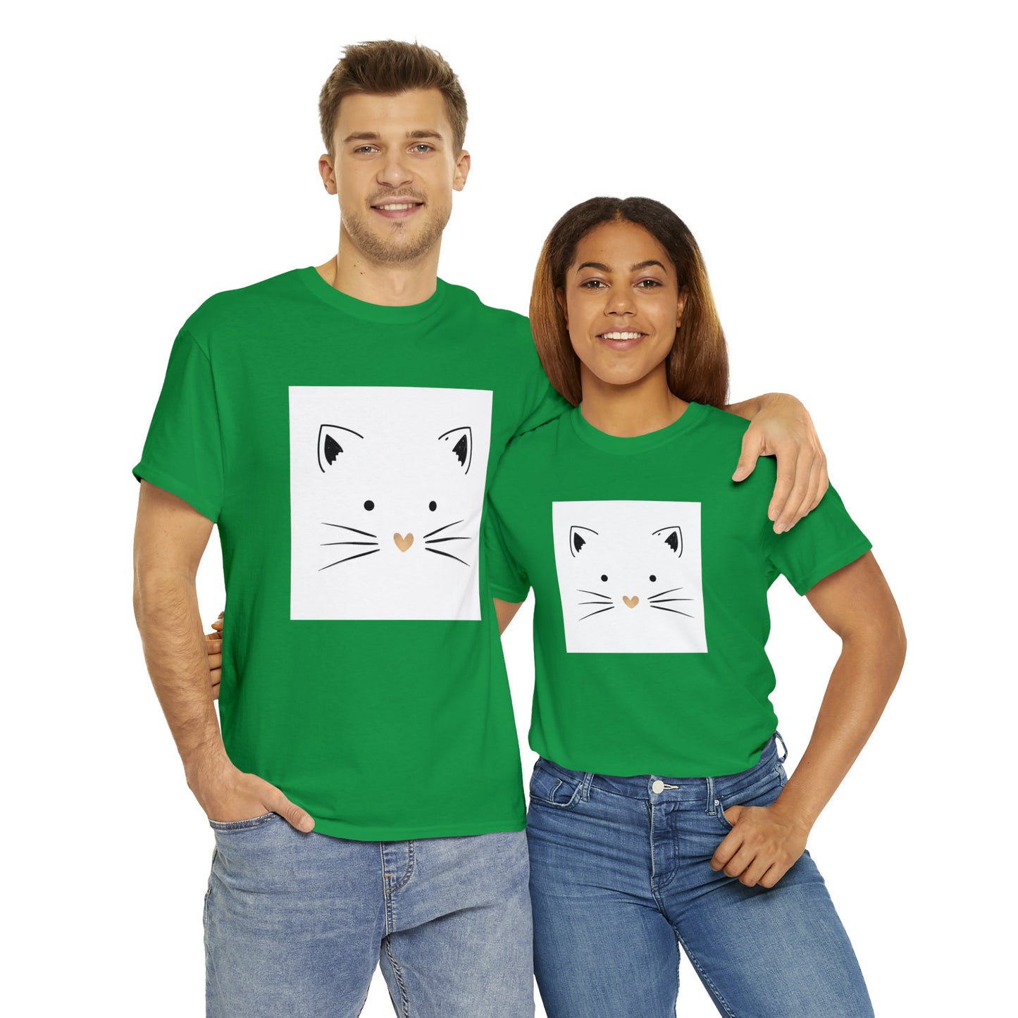 Cute Cat Unisex Heavy Cotton Tee Shirt*