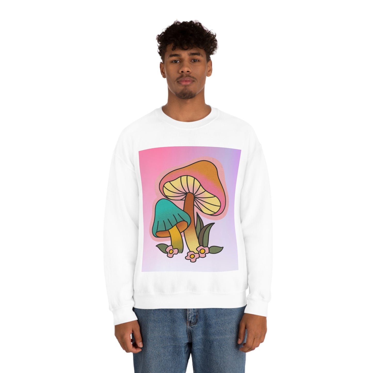 Retro Mushroom Unisex Heavy Blend Crewneck Sweatshirt*