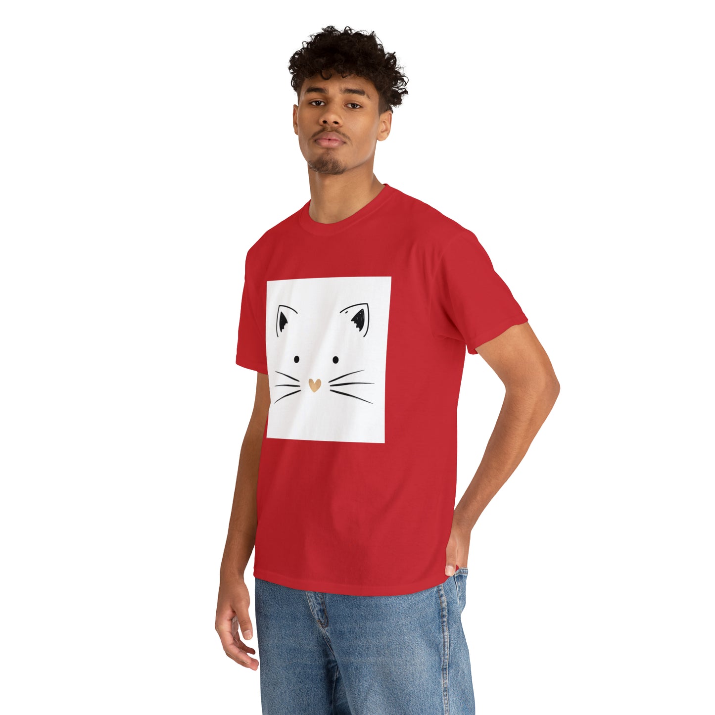 Cute Cat Unisex Heavy Cotton Tee Shirt*