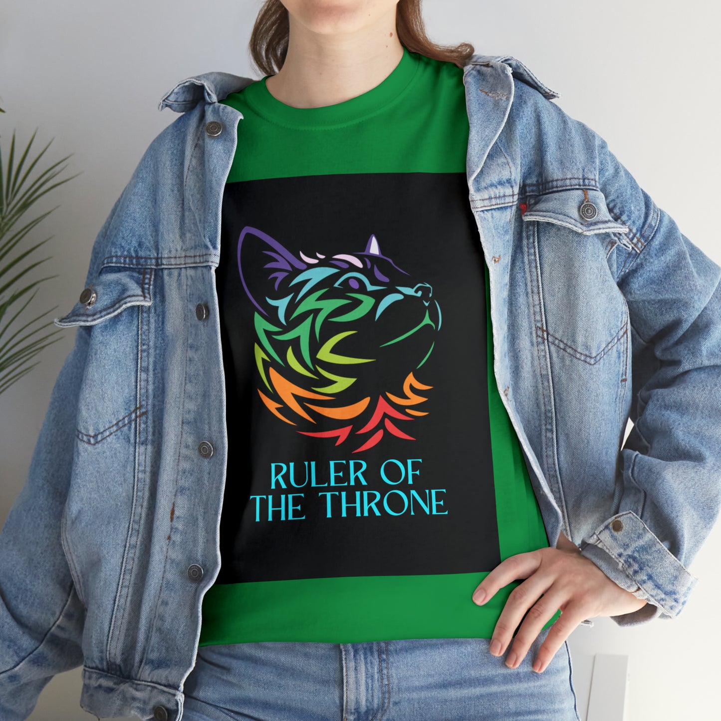 "Ruler of The Throne" Cat Lover Unisex Heavy Cotton Tee Shirt*