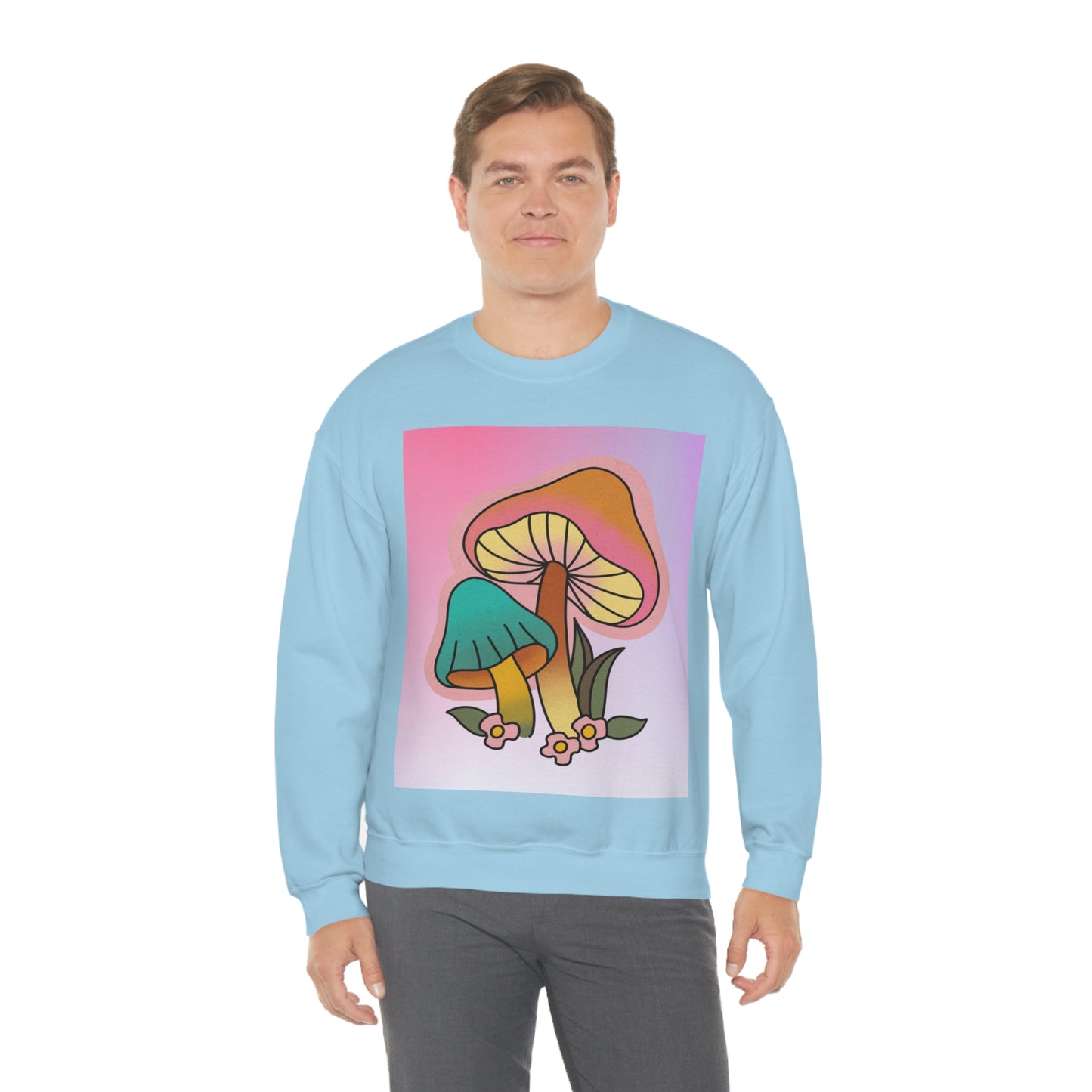 Retro Mushroom Unisex Heavy Blend Crewneck Sweatshirt*