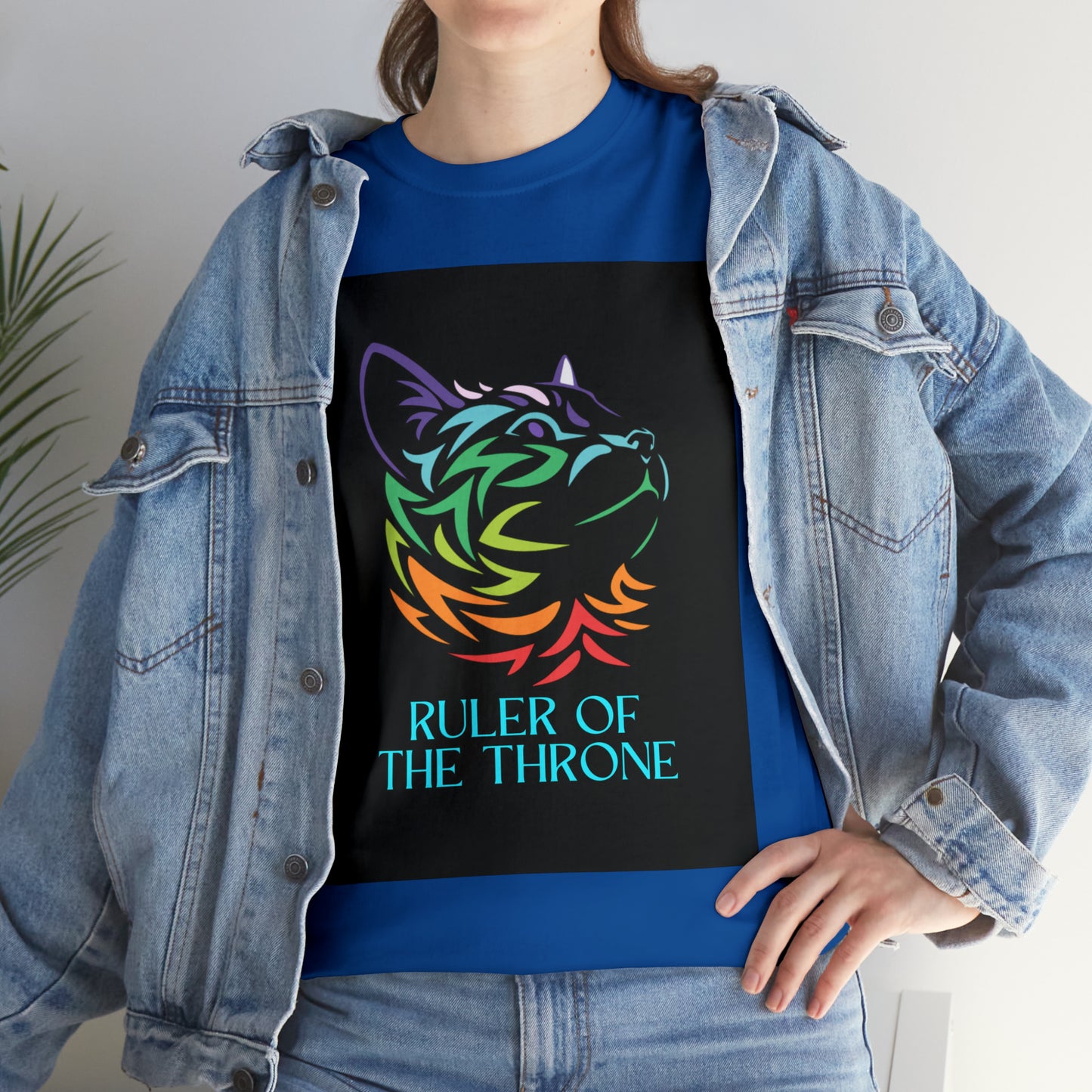 "Ruler of The Throne" Cat Lover Unisex Heavy Cotton Tee Shirt*