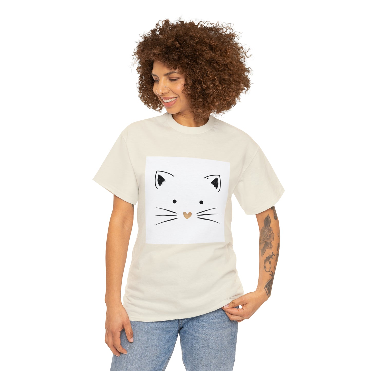 Cute Cat Unisex Heavy Cotton Tee Shirt*