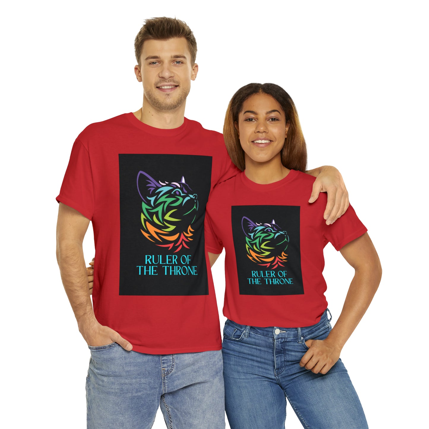 "Ruler of The Throne" Cat Lover Unisex Heavy Cotton Tee Shirt*