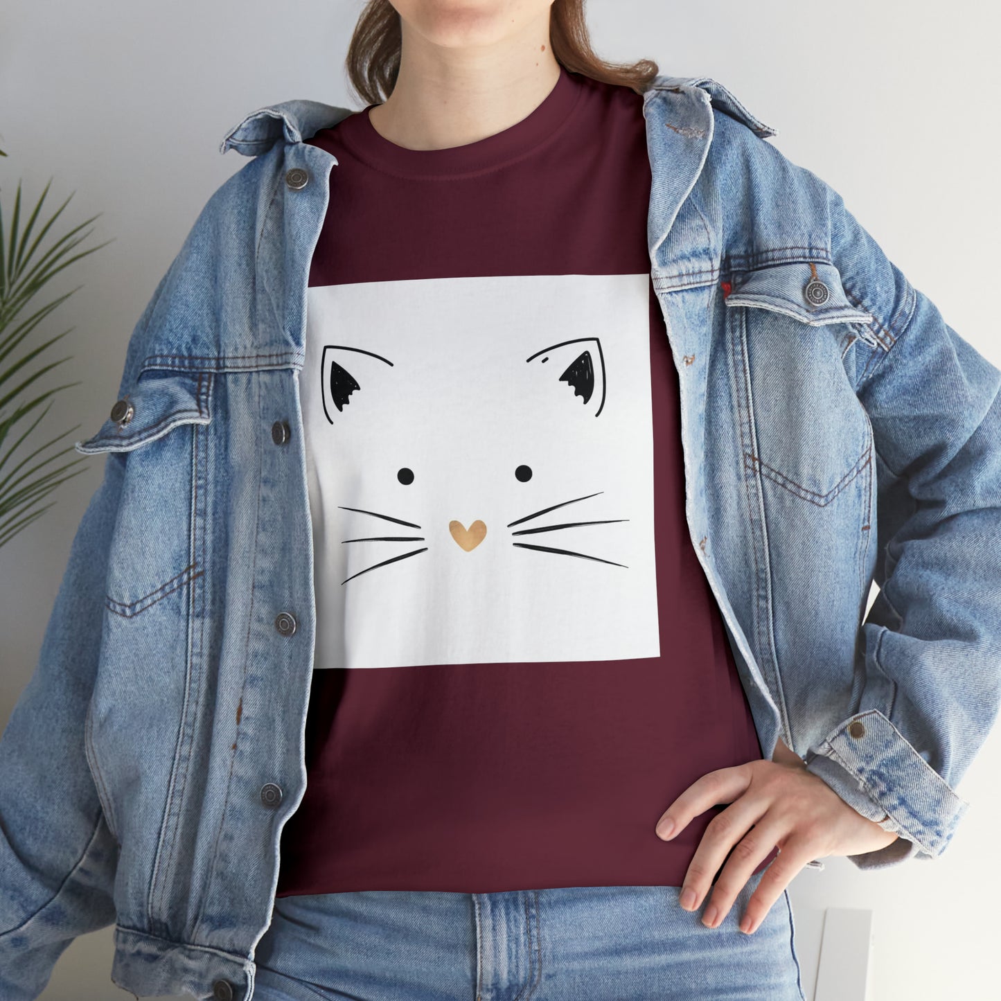 Cute Cat Unisex Heavy Cotton Tee Shirt*