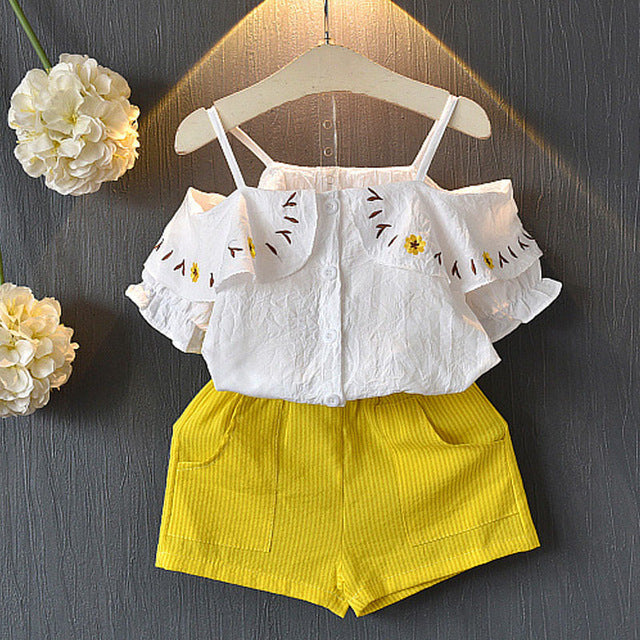 Kids Girls Clothes For Baby Girl Kids T-Shirt Shorts Suit*