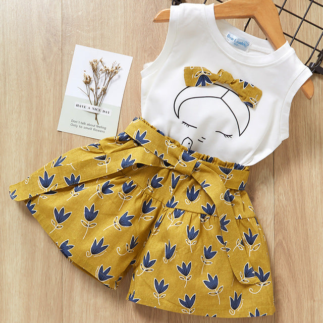 Kids Girls Clothes For Baby Girl Kids T-Shirt Shorts Suit*