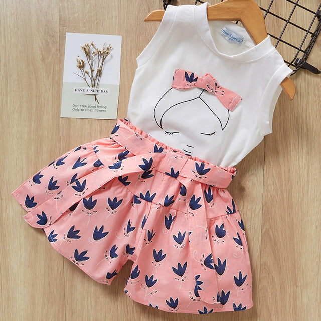 Kids Girls Clothes For Baby Girl Kids T-Shirt Shorts Suit*