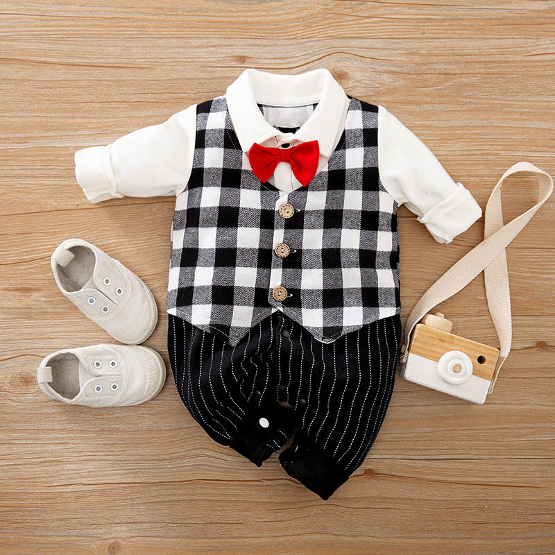 Baby Onesie *Spring And Autumn Models Gentleman Baby Clothes Long-Sleeved