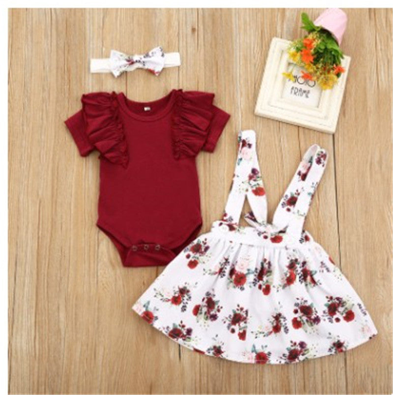 Clothing Girl Baby Girls Kids Skirt Set Romper Clothes*