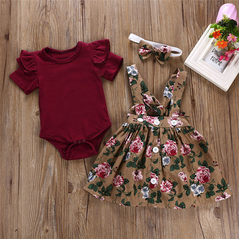 Clothing Girl Baby Girls Kids Skirt Set Romper Clothes*