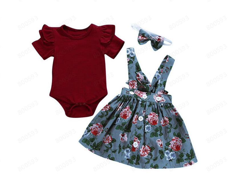 Clothing Girl Baby Girls Kids Skirt Set Romper Clothes*