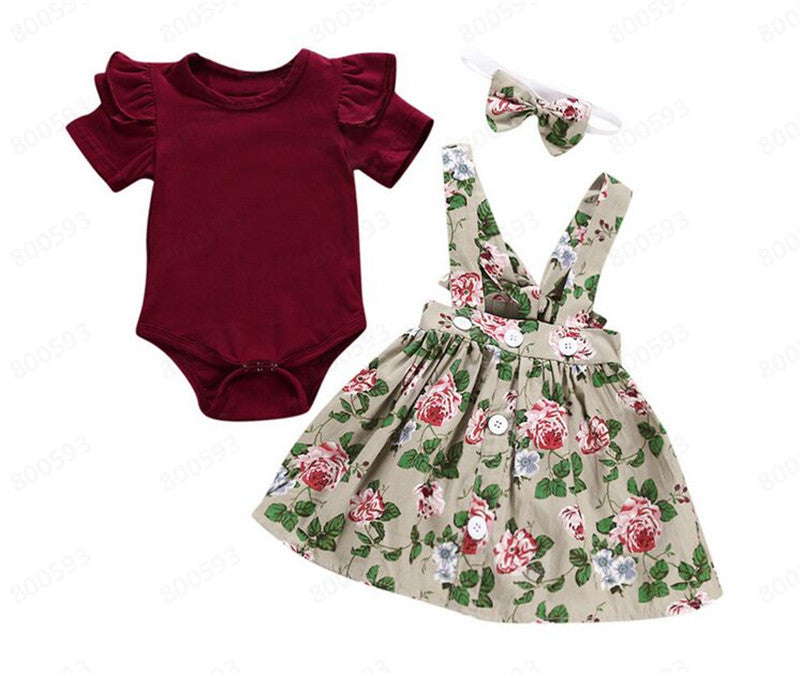 Clothing Girl Baby Girls Kids Skirt Set Romper Clothes*