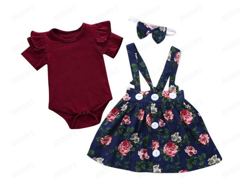 Clothing Girl Baby Girls Kids Skirt Set Romper Clothes*