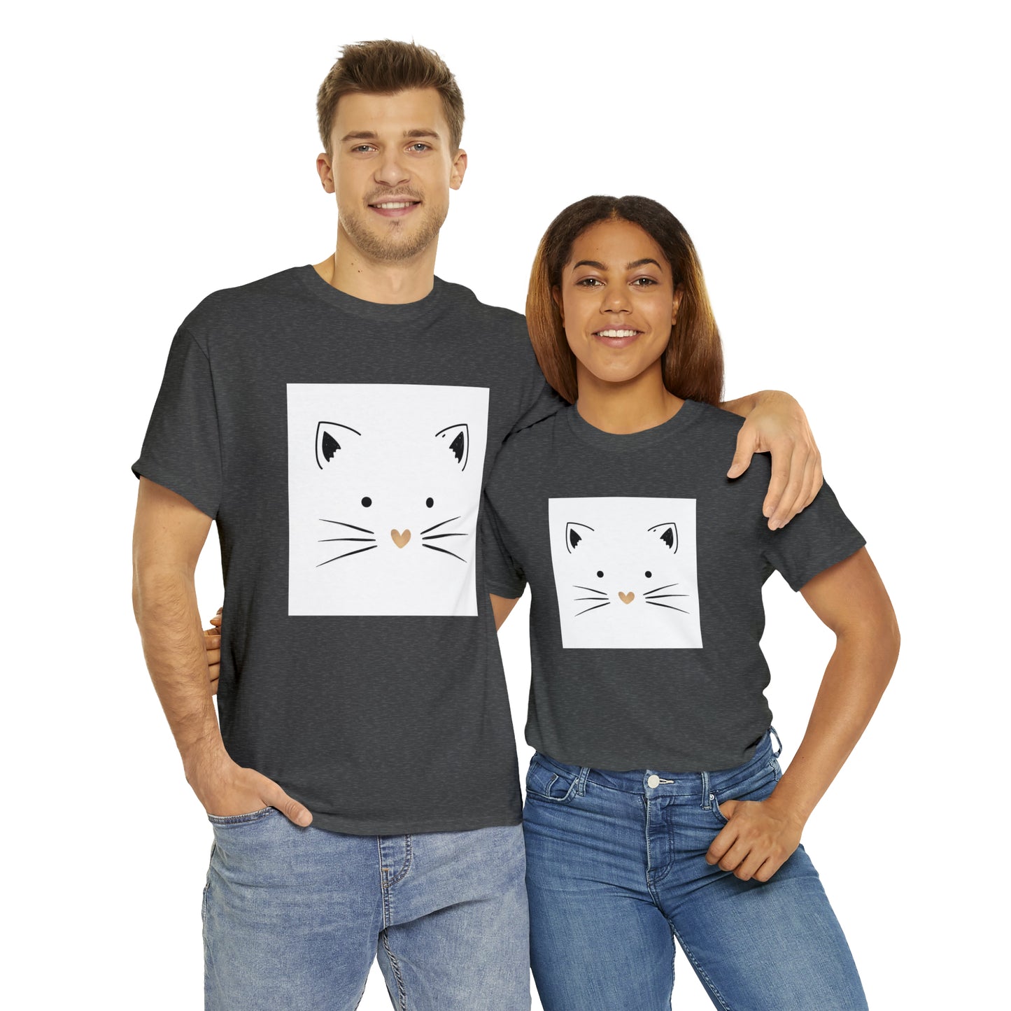 Cute Cat Unisex Heavy Cotton Tee Shirt*