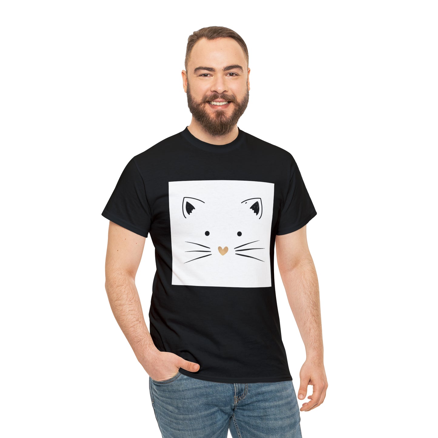 Cute Cat Unisex Heavy Cotton Tee Shirt*