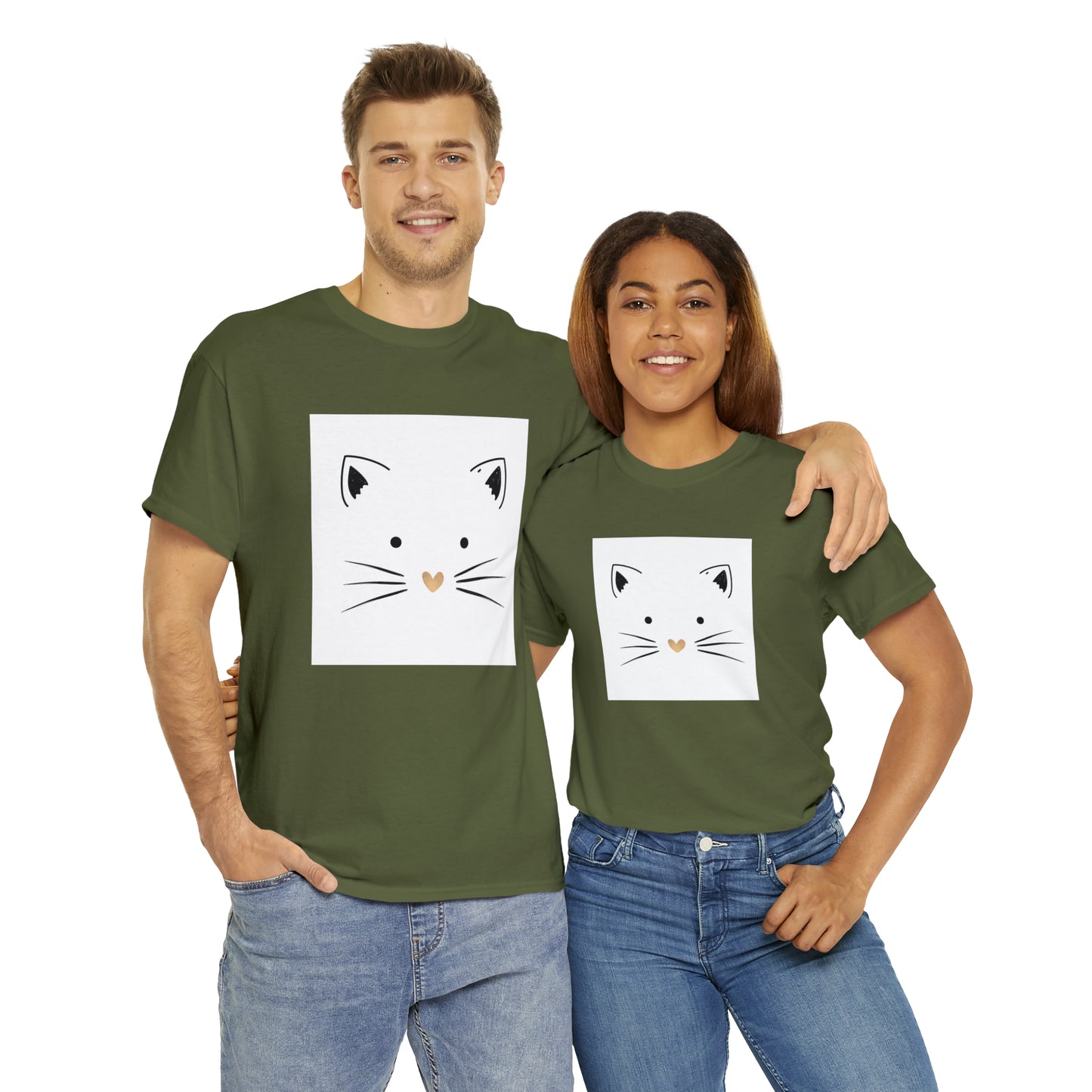 Cute Cat Unisex Heavy Cotton Tee Shirt*