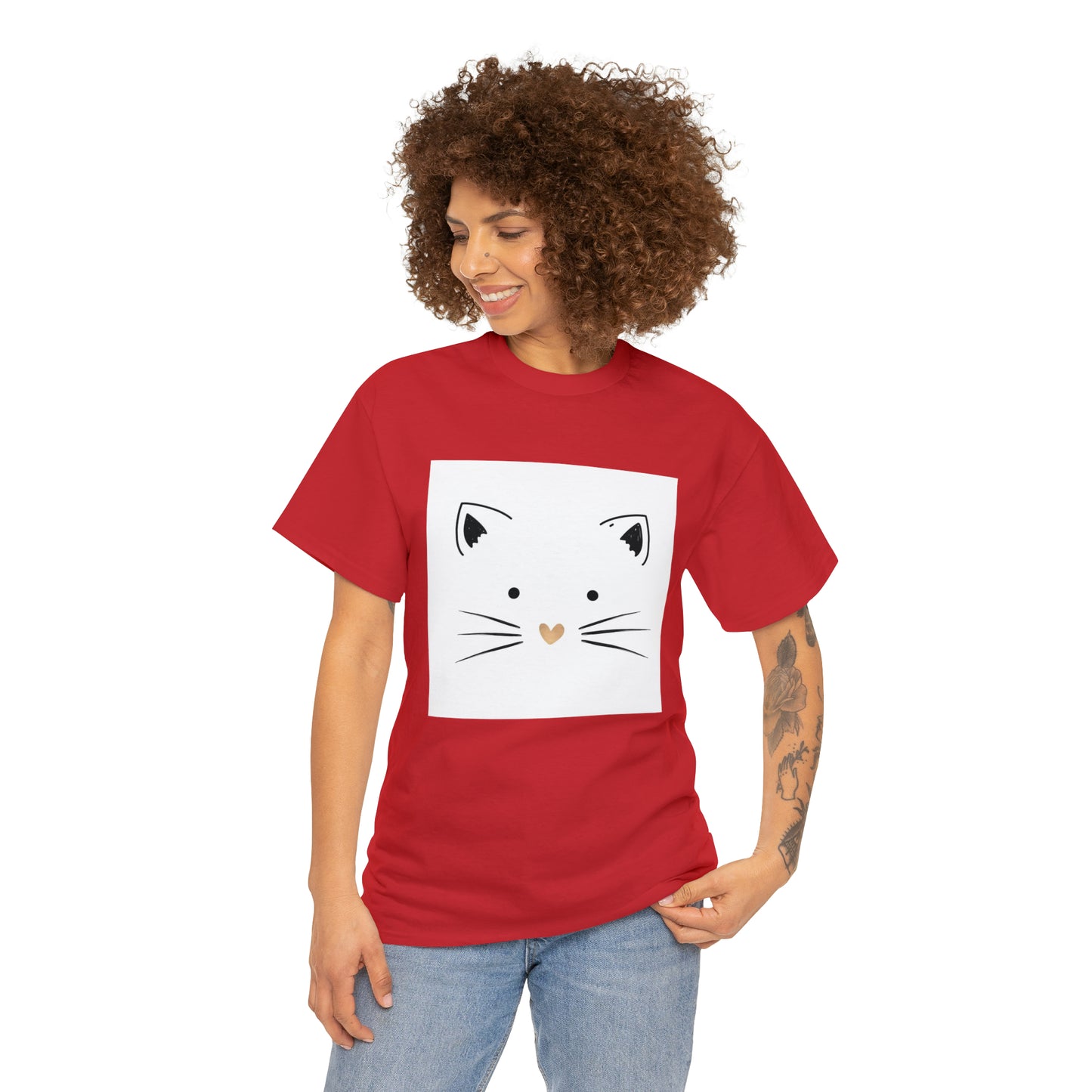 Cute Cat Unisex Heavy Cotton Tee Shirt*