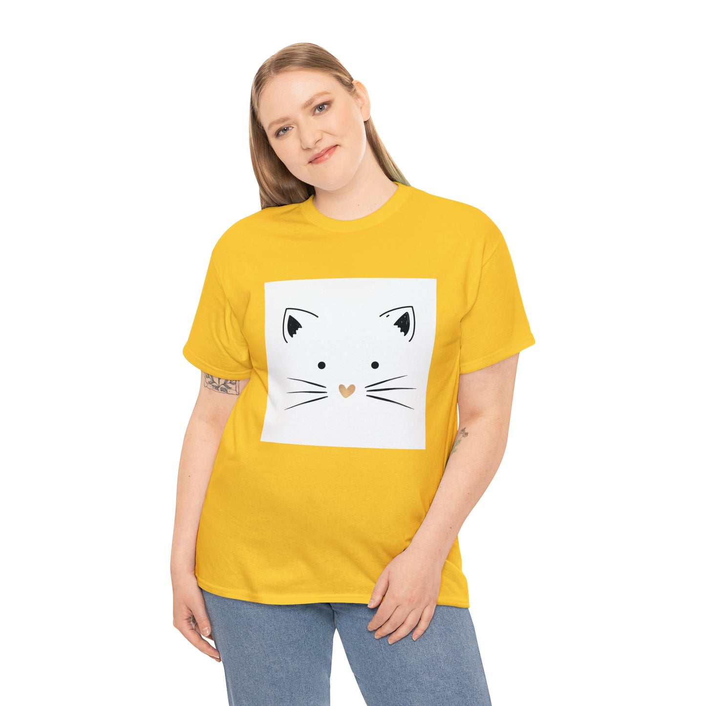 Cute Cat Unisex Heavy Cotton Tee Shirt*